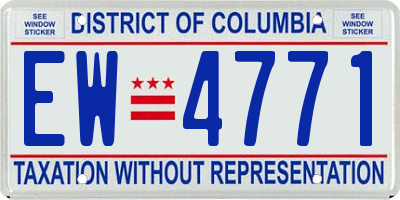 DC license plate EW4771