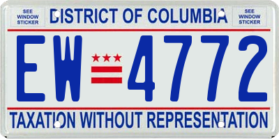 DC license plate EW4772