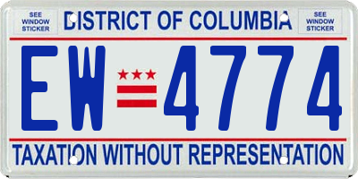 DC license plate EW4774