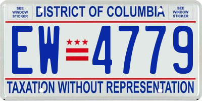 DC license plate EW4779