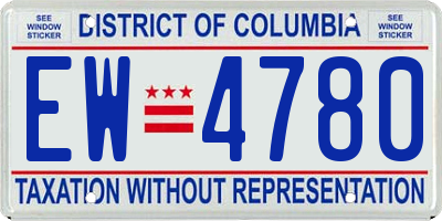 DC license plate EW4780