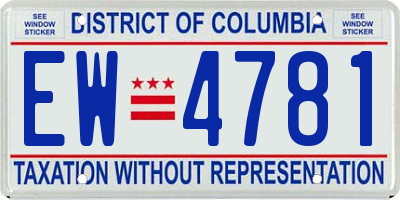 DC license plate EW4781