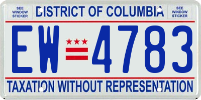 DC license plate EW4783