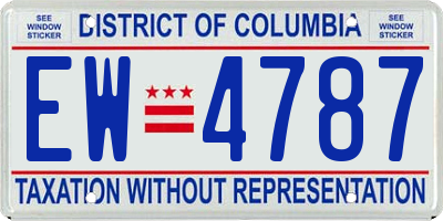 DC license plate EW4787