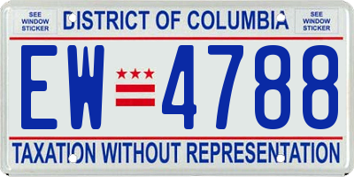 DC license plate EW4788