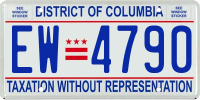 DC license plate EW4790