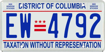 DC license plate EW4792