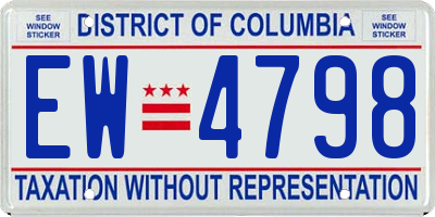 DC license plate EW4798