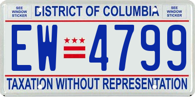 DC license plate EW4799
