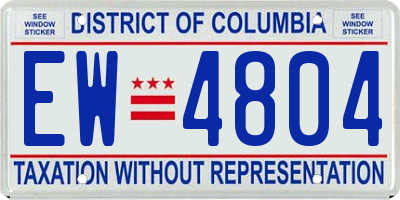 DC license plate EW4804