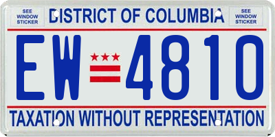DC license plate EW4810