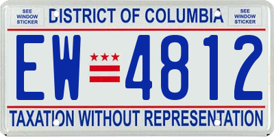 DC license plate EW4812
