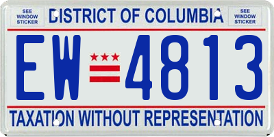 DC license plate EW4813