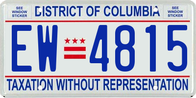 DC license plate EW4815