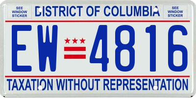 DC license plate EW4816