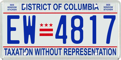 DC license plate EW4817