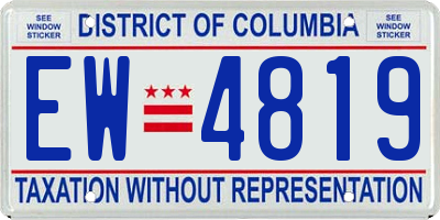 DC license plate EW4819