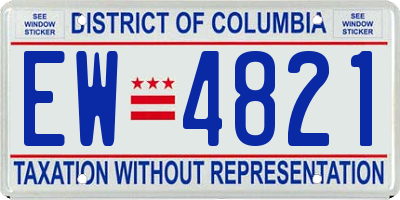 DC license plate EW4821
