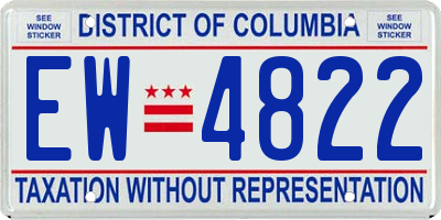 DC license plate EW4822