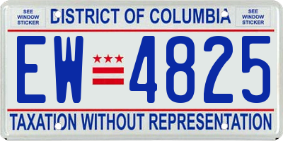 DC license plate EW4825