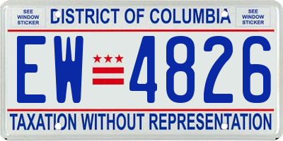 DC license plate EW4826