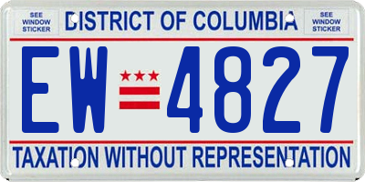 DC license plate EW4827