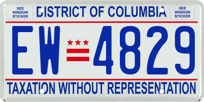 DC license plate EW4829