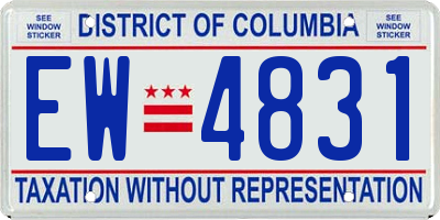 DC license plate EW4831