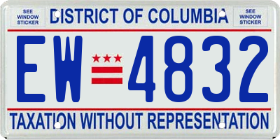 DC license plate EW4832