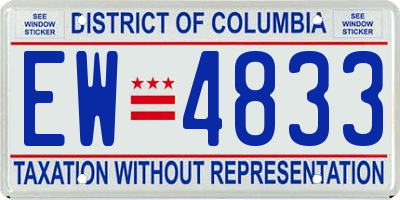 DC license plate EW4833