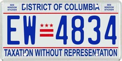 DC license plate EW4834