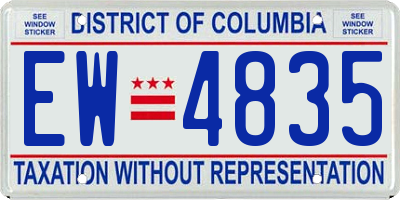 DC license plate EW4835