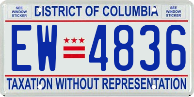 DC license plate EW4836