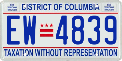 DC license plate EW4839