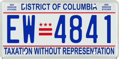DC license plate EW4841