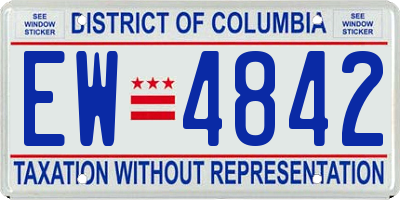 DC license plate EW4842