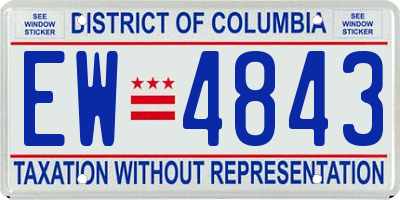 DC license plate EW4843