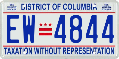 DC license plate EW4844
