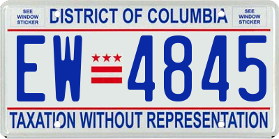 DC license plate EW4845