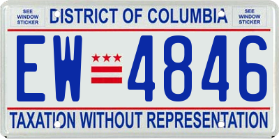 DC license plate EW4846