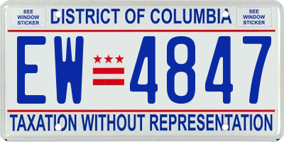 DC license plate EW4847