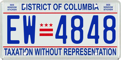 DC license plate EW4848