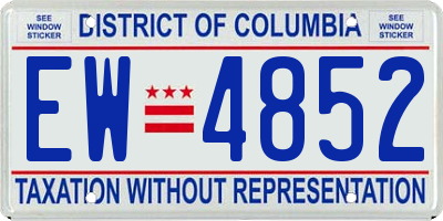 DC license plate EW4852