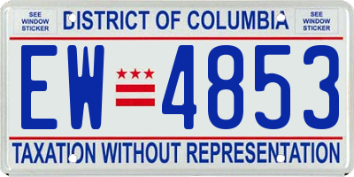 DC license plate EW4853