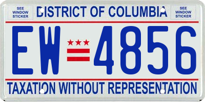 DC license plate EW4856