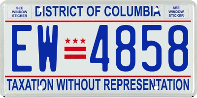 DC license plate EW4858