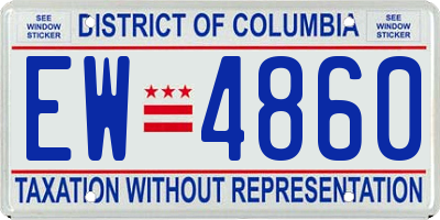 DC license plate EW4860