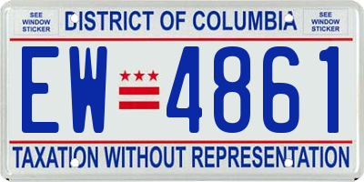 DC license plate EW4861
