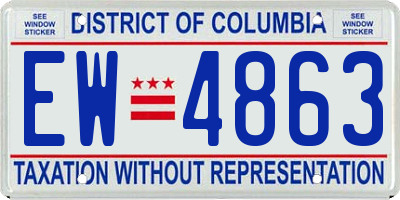 DC license plate EW4863