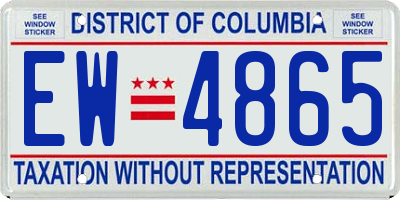 DC license plate EW4865